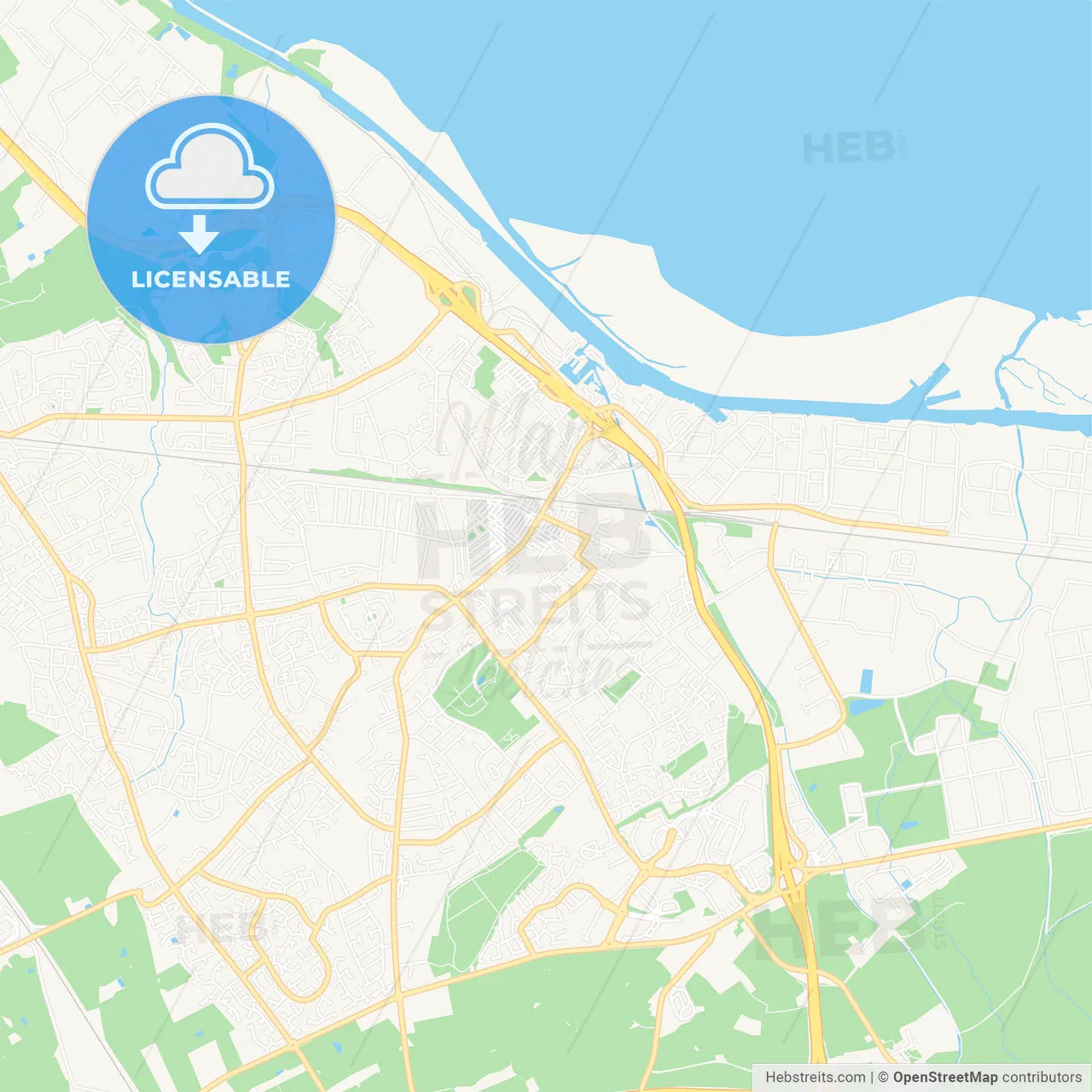 Ellesmere Port, England Vector Map - Classic Colors