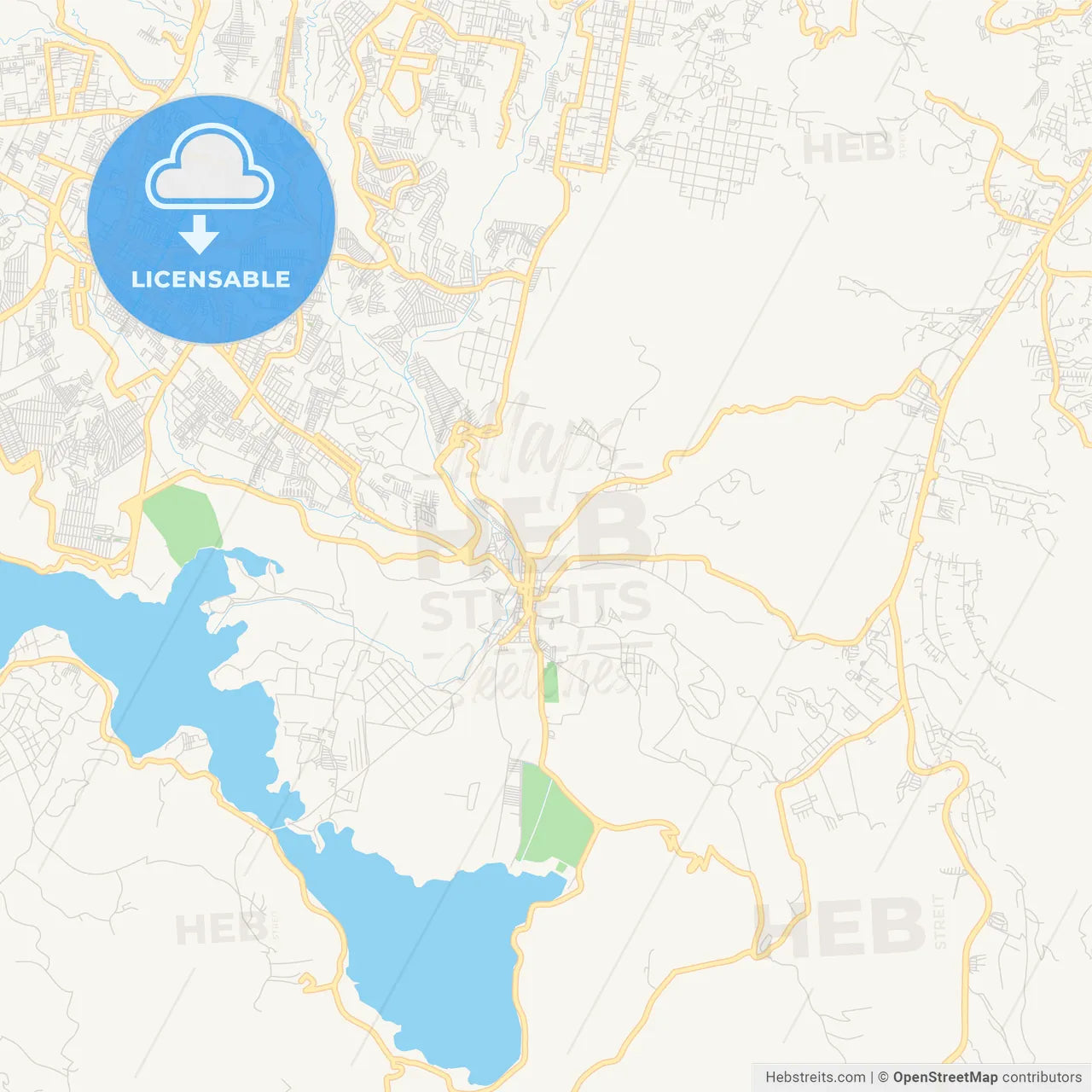 Empty vector map of Villa Canales, Guatemala, Guatemala