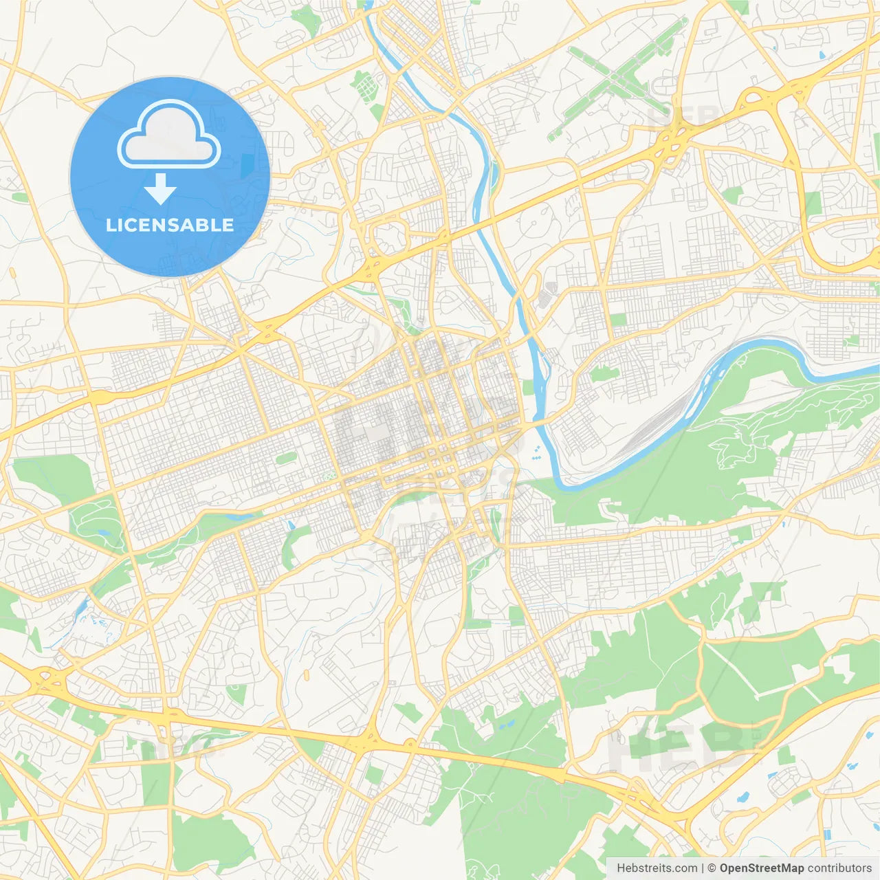 Empty vector map of Allentown, Pennsylvania, USA