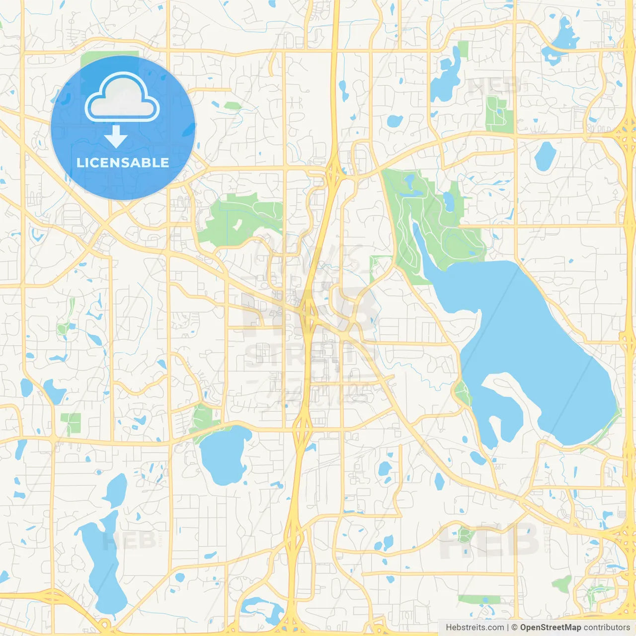 Empty vector map of Plymouth, Minnesota, USA