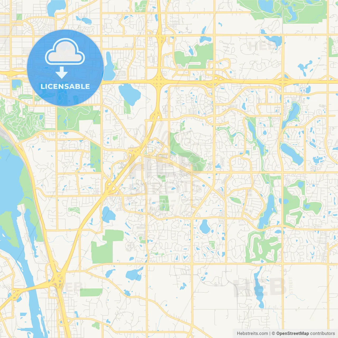 Empty vector map of Woodbury, Minnesota, USA