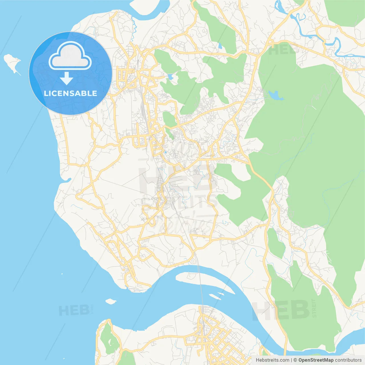 Printable street map of Vasai-Virar, India