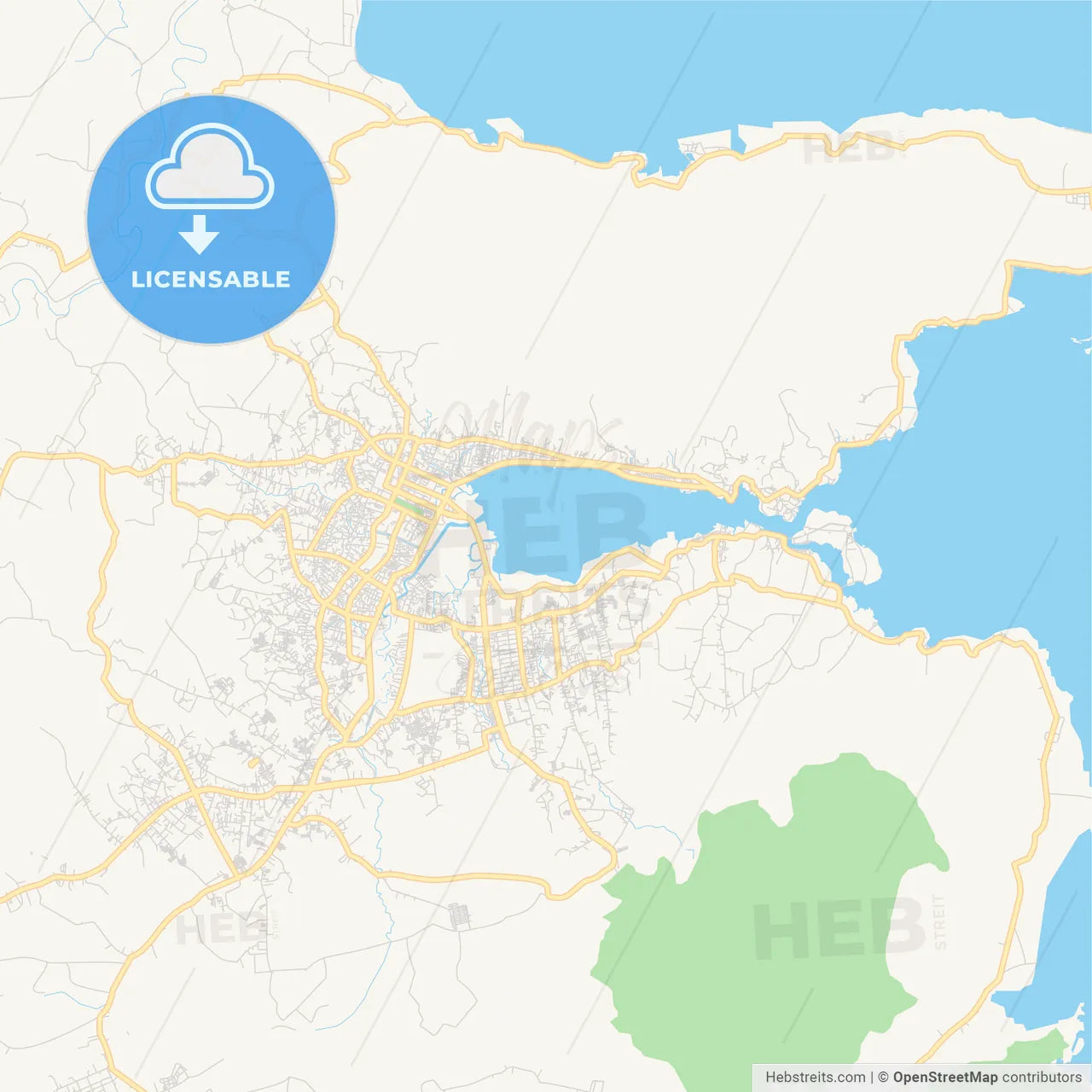 Printable street map of Kendari, Indonesia