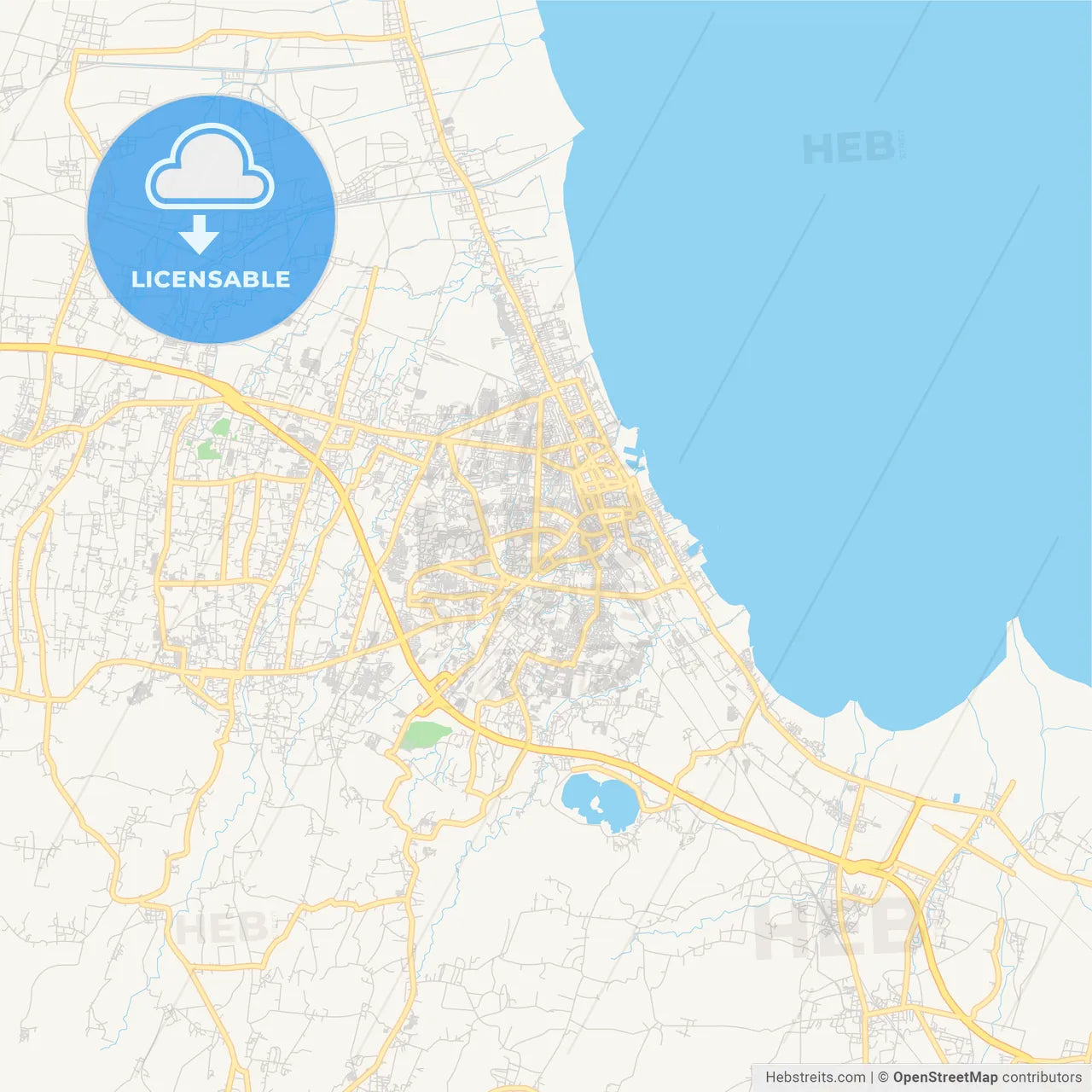 Printable street map of Cirebon, Indonesia