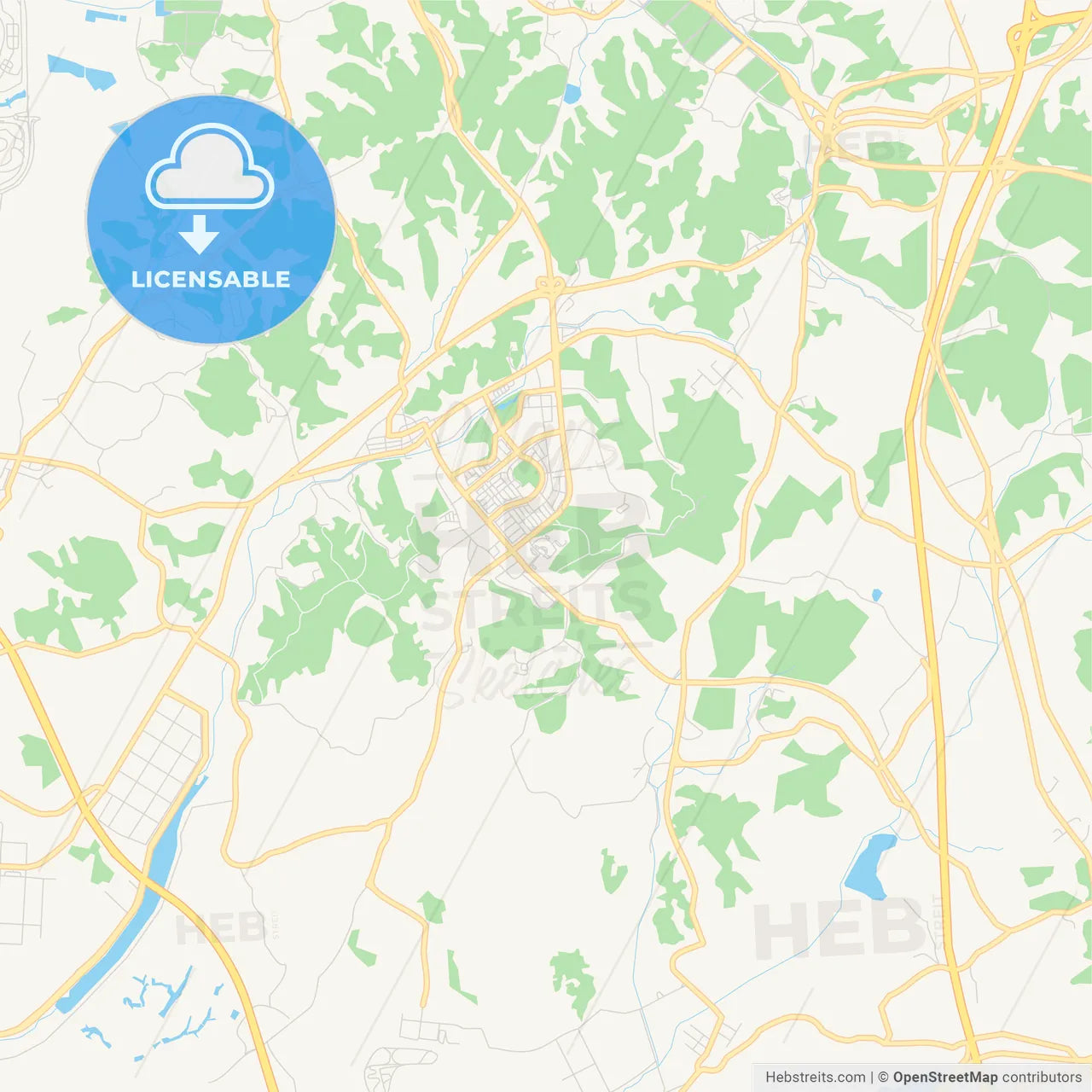 Printable street map of Hwaseong, South Korea