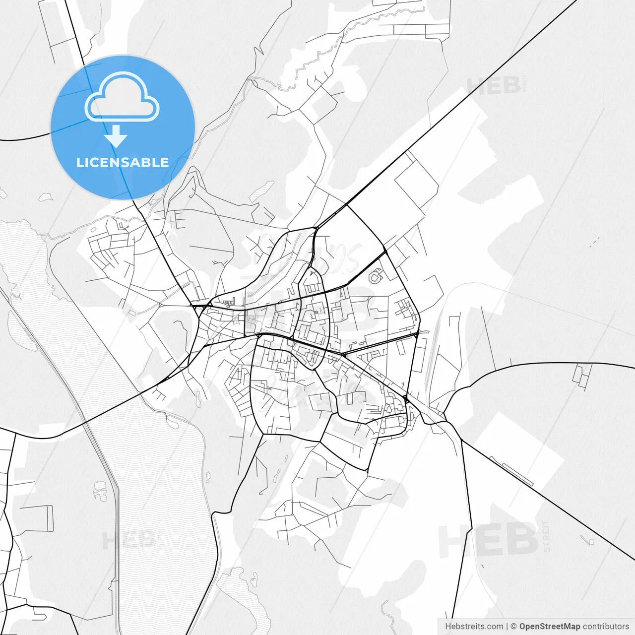 Vector PDF map of Slatina, Romania