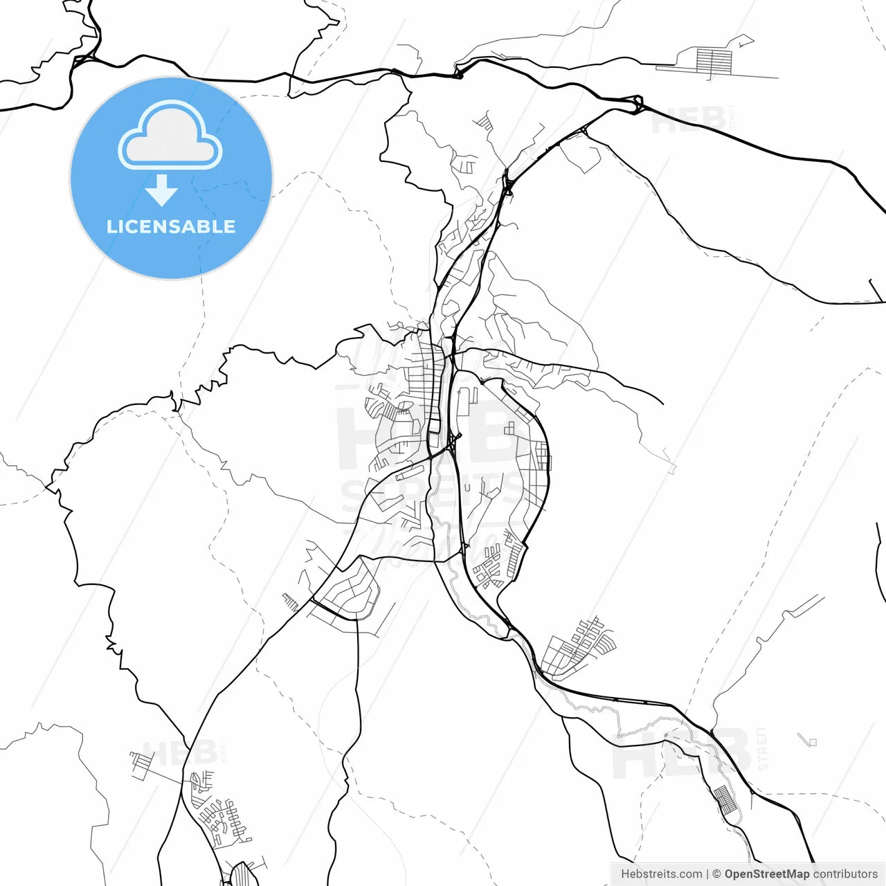 Vector PDF map of Charallave, Venezuela