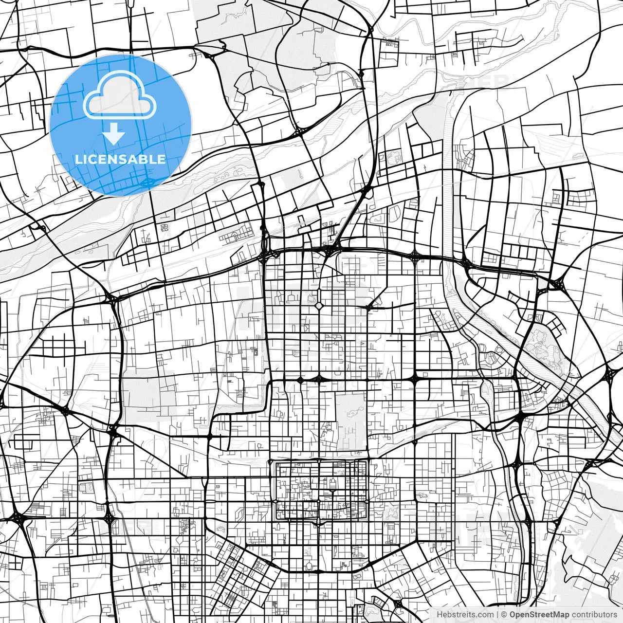 Vector PDF map of Xi an, China