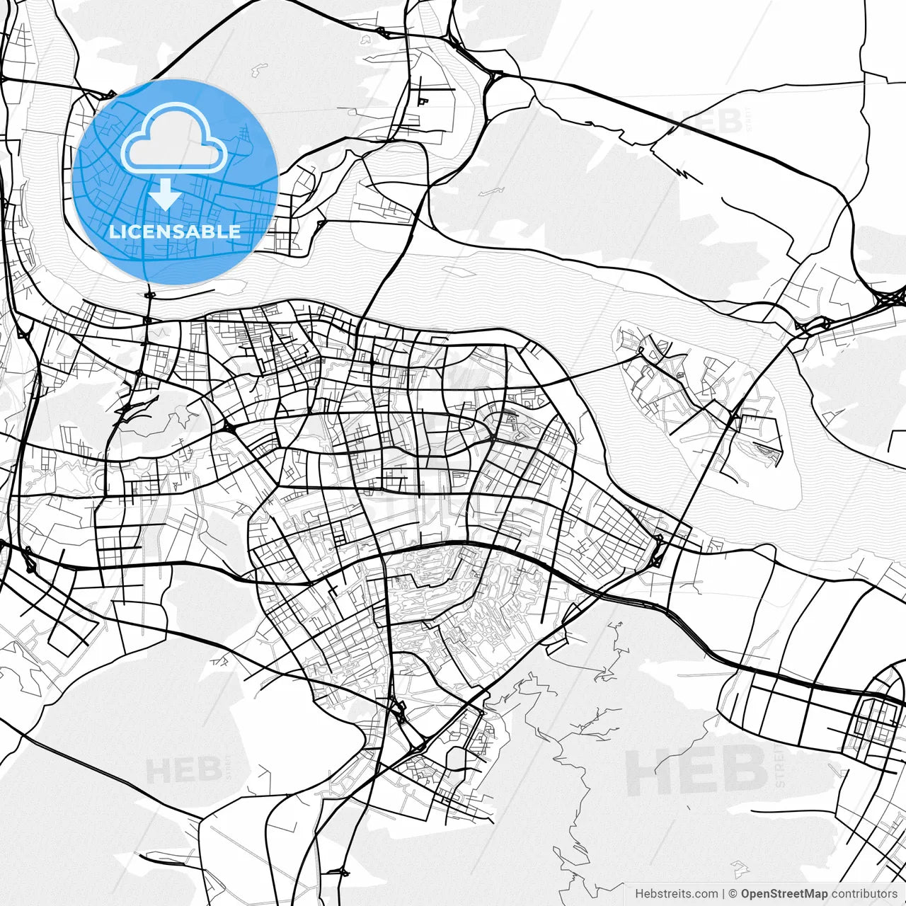 Vector PDF map of Wenzhou, China