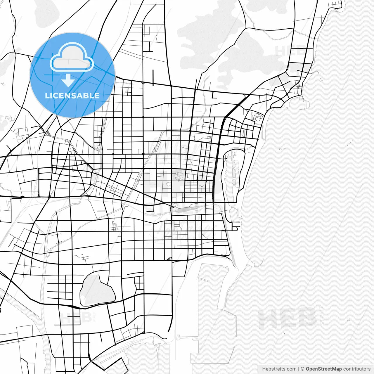 Vector PDF map of Rizhao, China