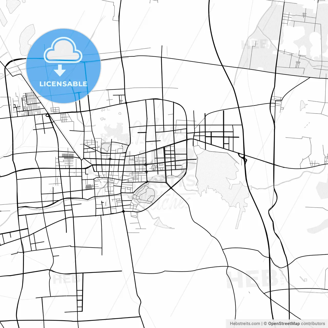 Vector PDF map of Zoucheng, China