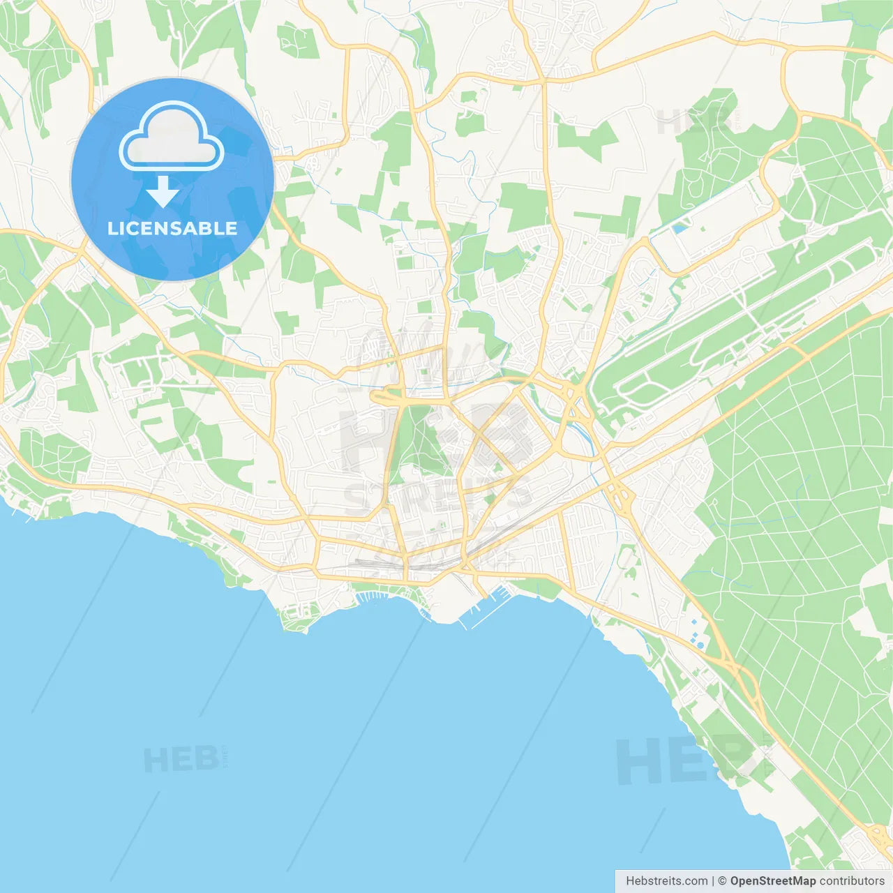 Friedrichshafen, Germany Vector Map - Classic Colors