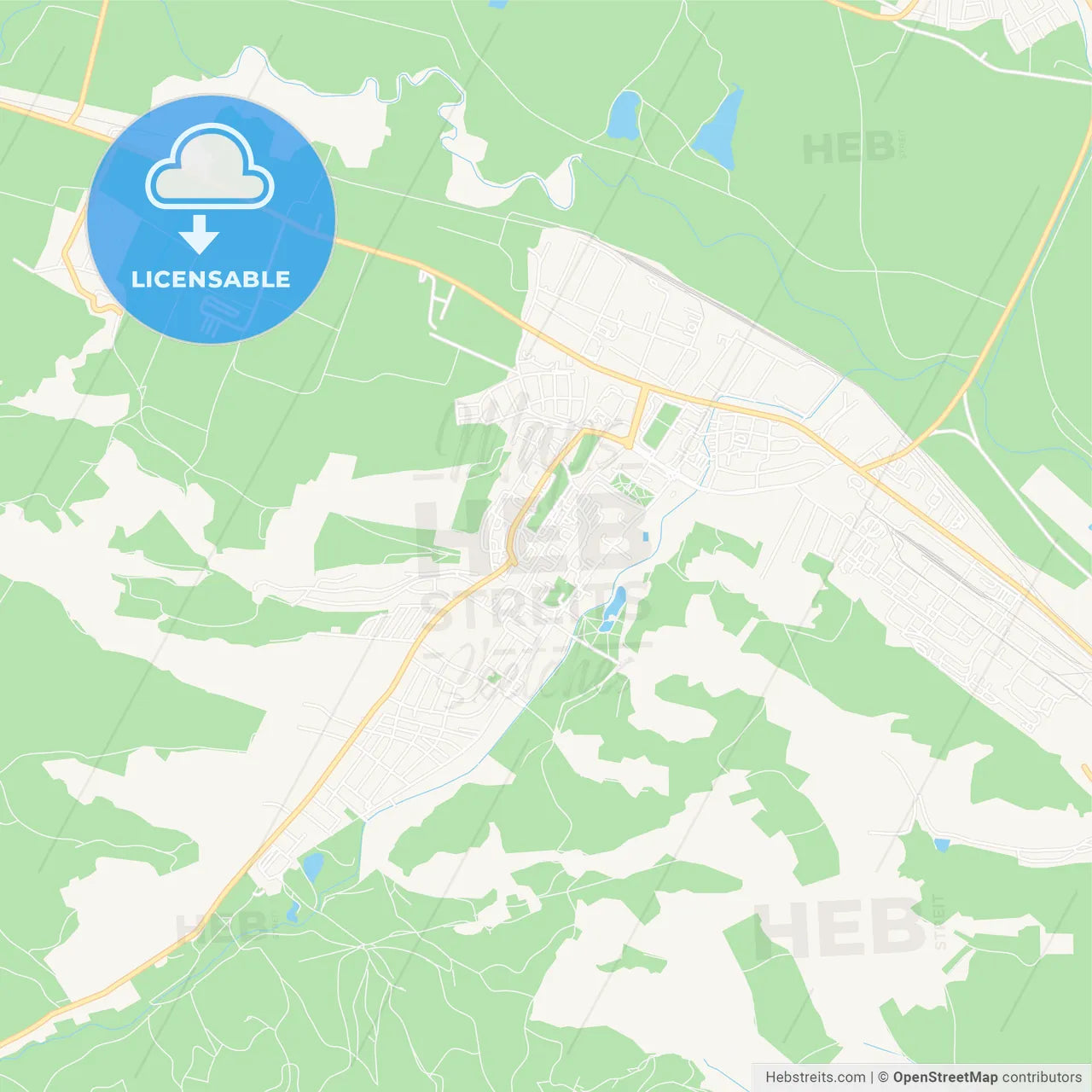 Kazincbarcika, Hungary Vector Map - Classic Colors