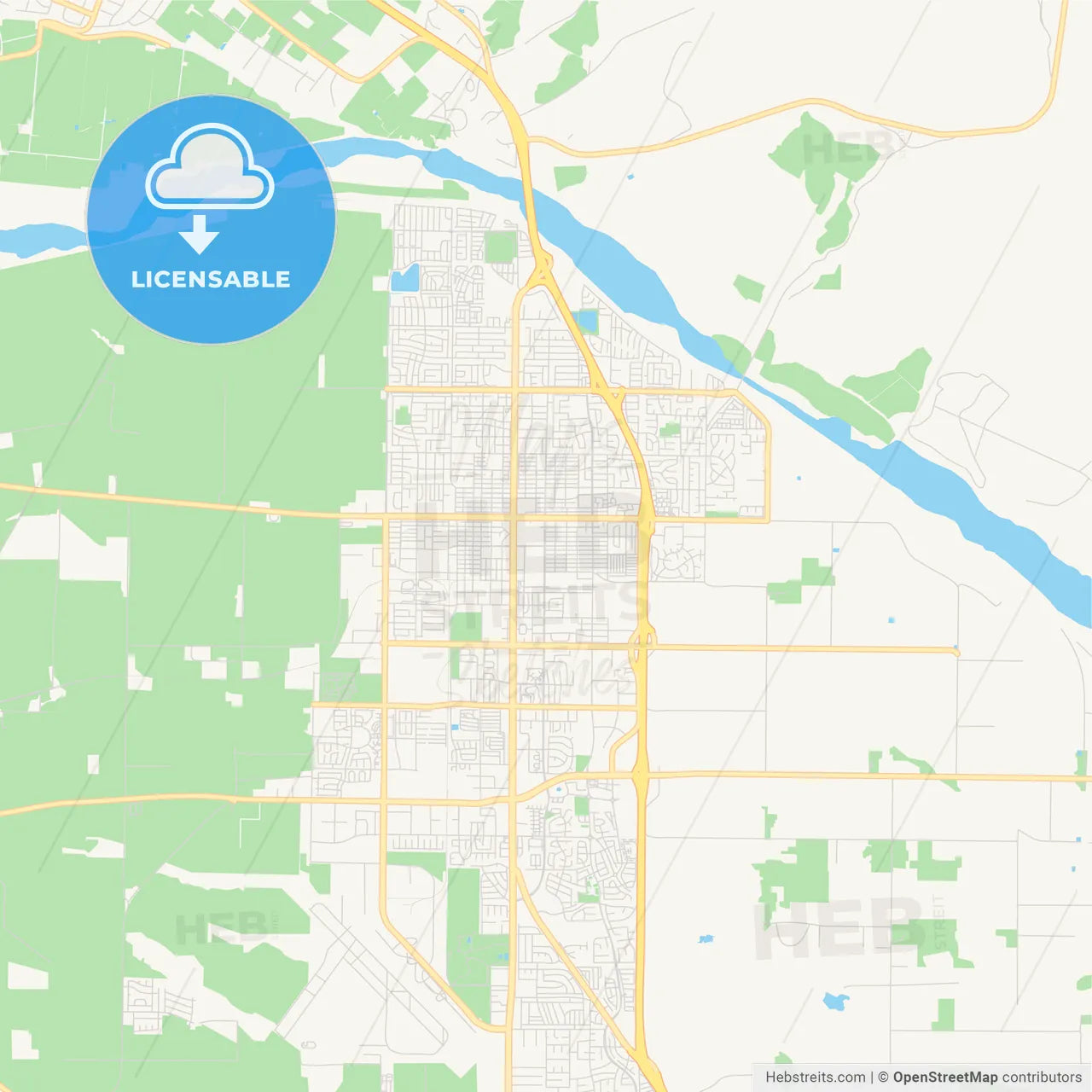 Empty vector map of Santa Maria, California, USA