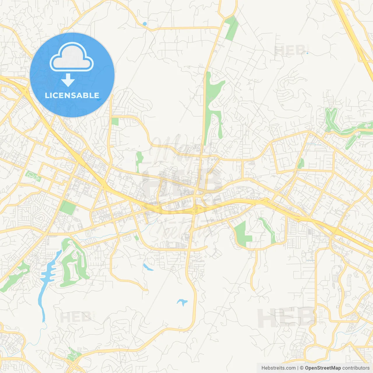 Empty vector map of San Marcos, California, USA