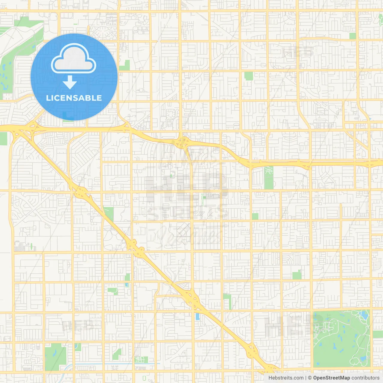 Empty vector map of Westminster, California, USA