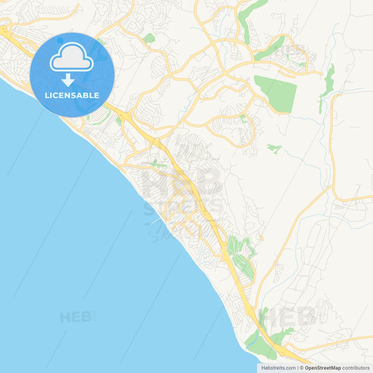 Empty vector map of San Clemente, California, USA
