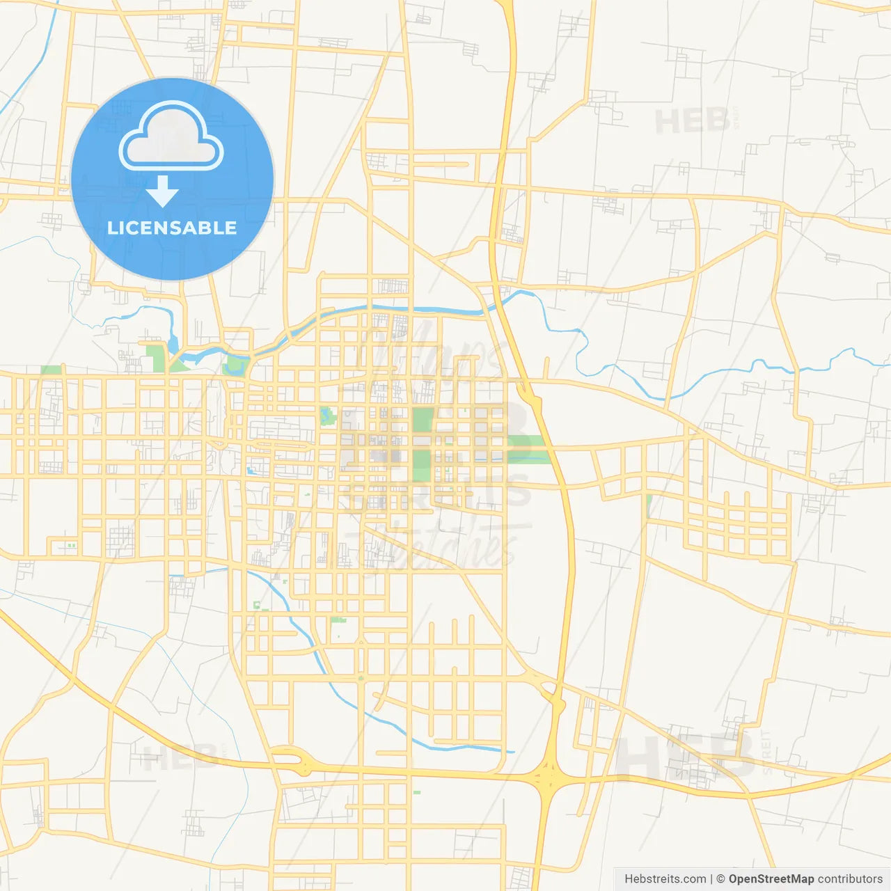 Printable street map of Anyang, China