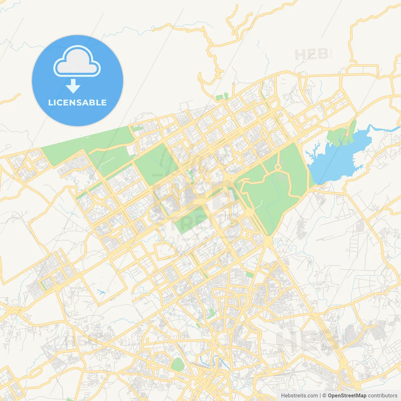 Printable street map of Islamabad, Pakistan
