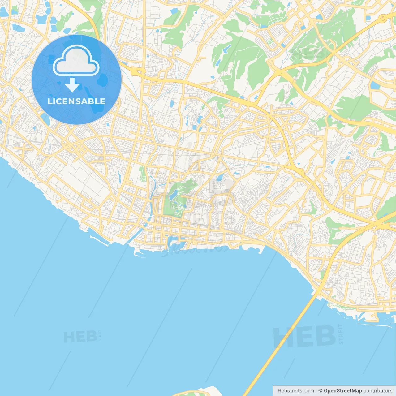 Printable street map of Akashi, Japan