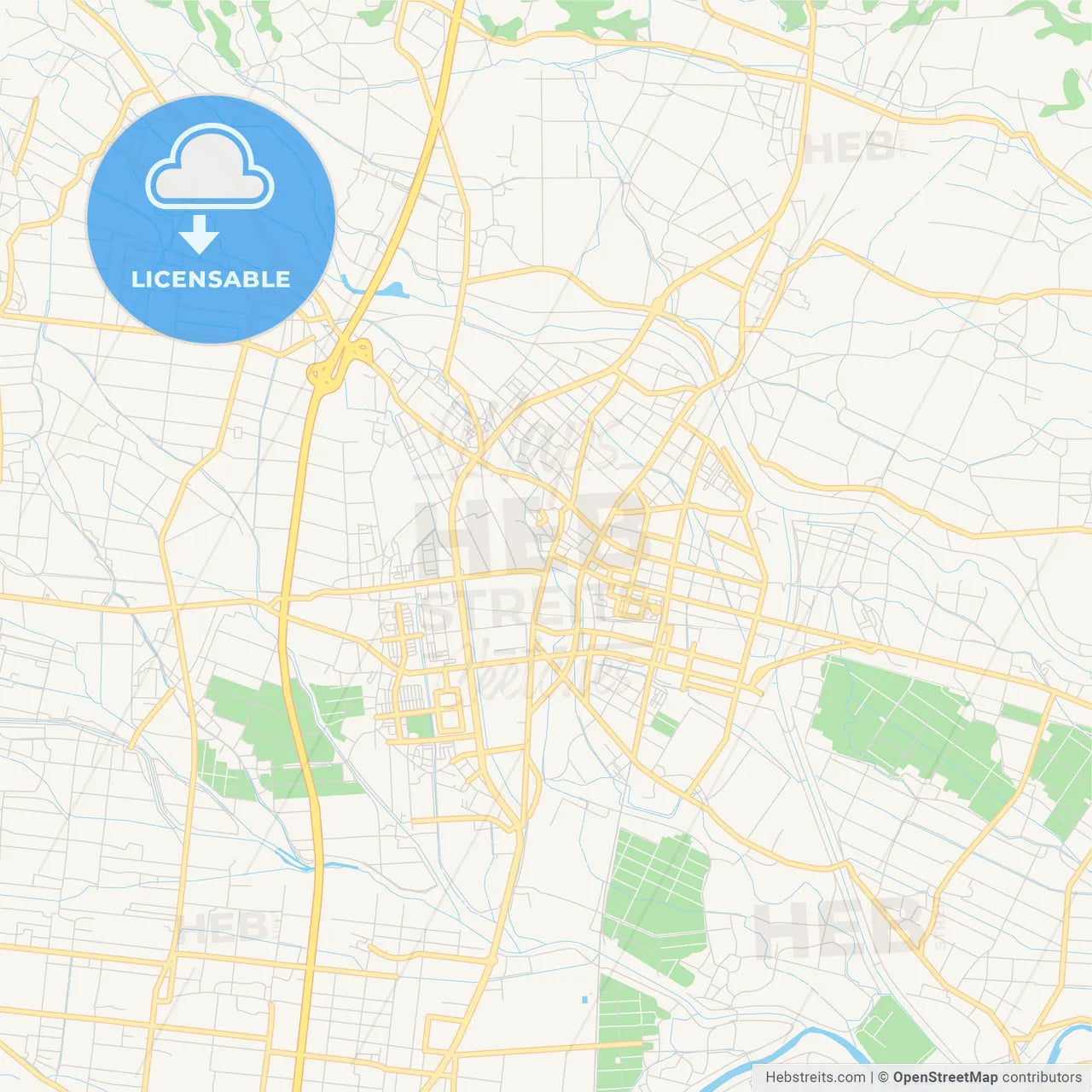 Printable street map of Ōsaki, Japan