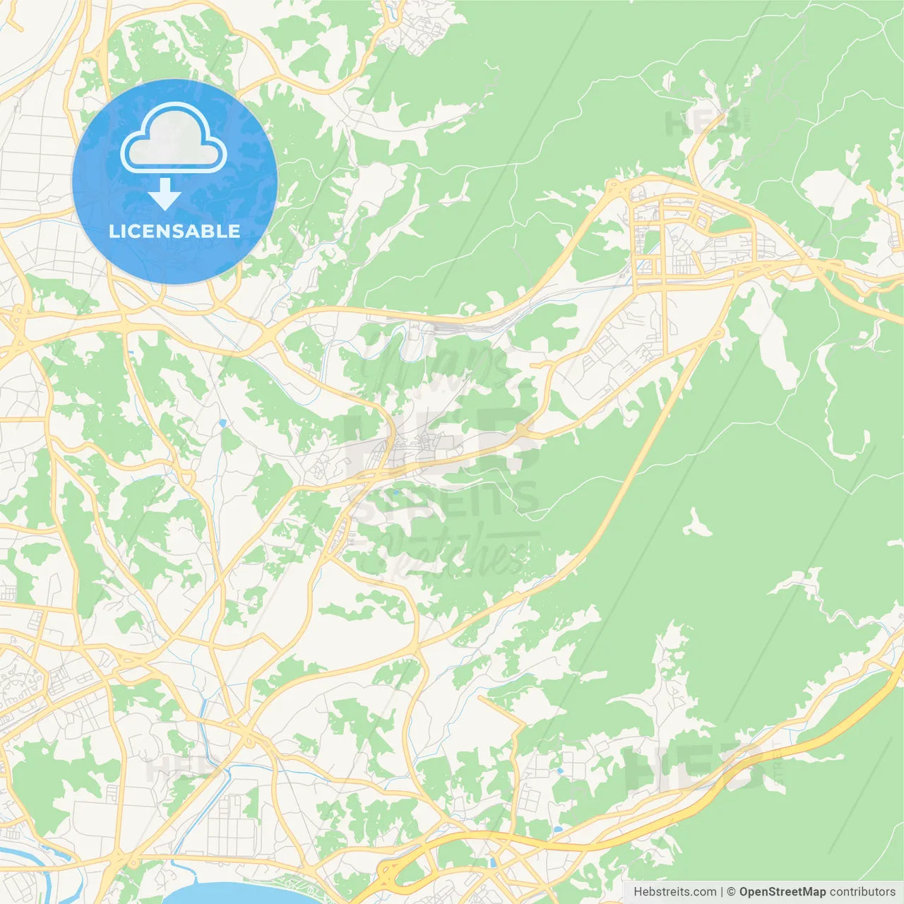Printable street map of Namyangju, South Korea