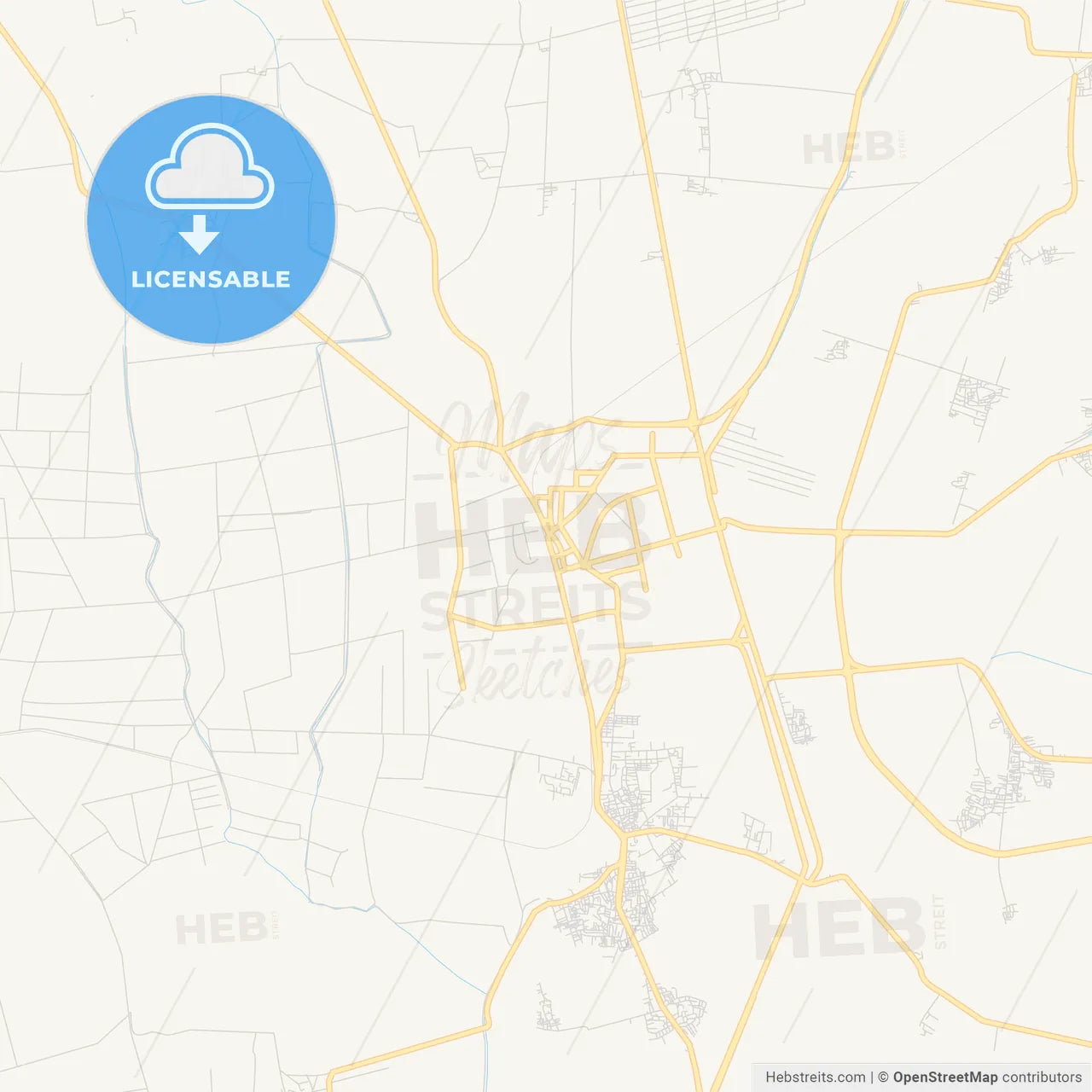 Printable street map of Kafr ash Shaykh, Egypt