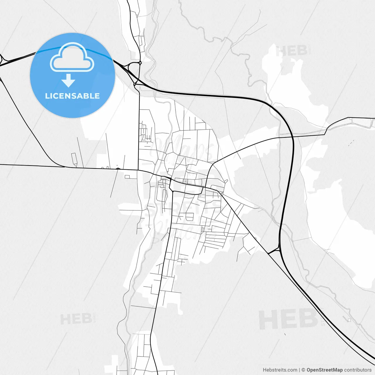 Vector PDF map of Sebeș, Romania