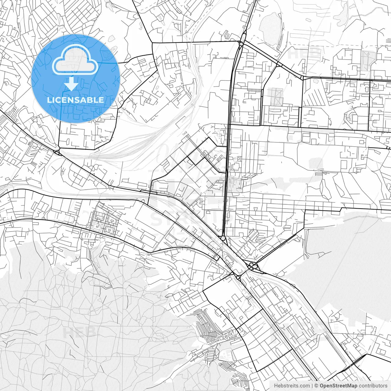 Vector PDF map of Saratov, Russia