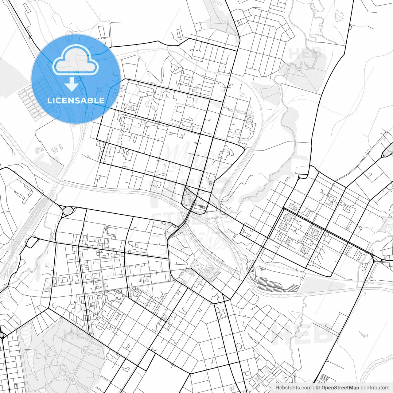 Vector PDF map of Tula, Russia