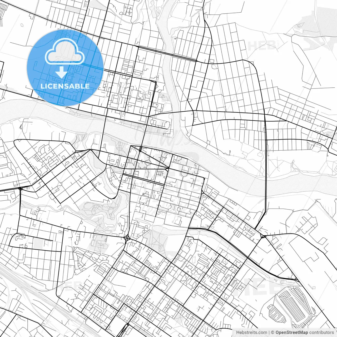 Vector PDF map of Tver, Russia