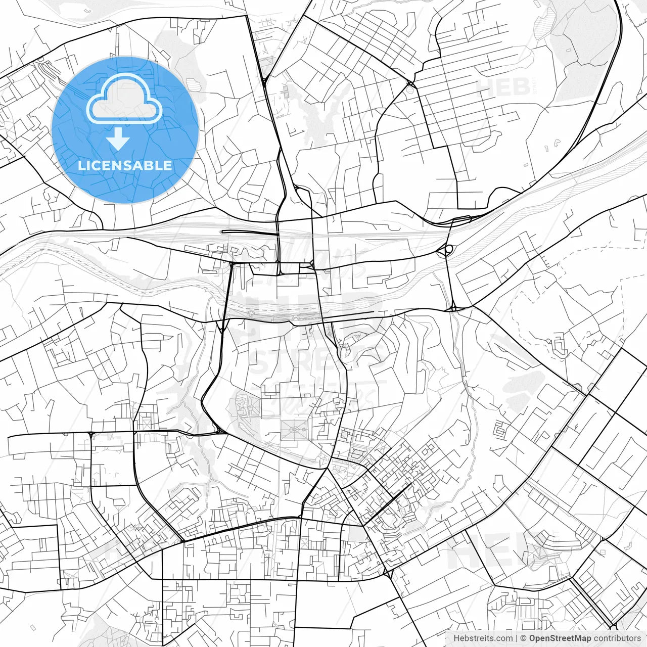 Vector PDF map of Smolensk, Russia