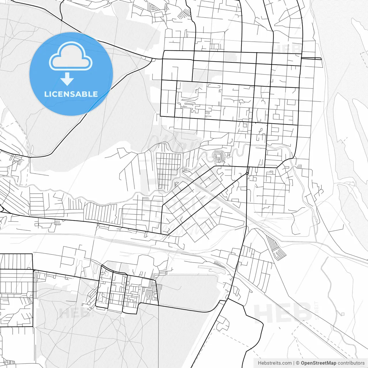Vector PDF map of Sarapul, Russia