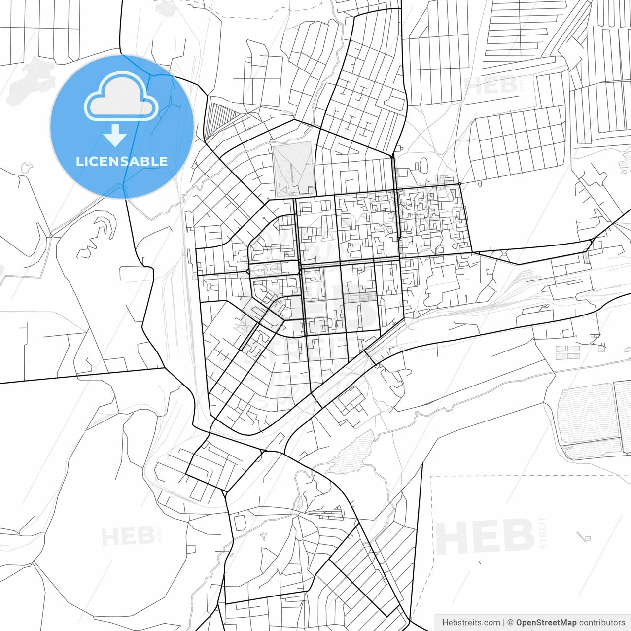Vector PDF map of Sibay, Russia