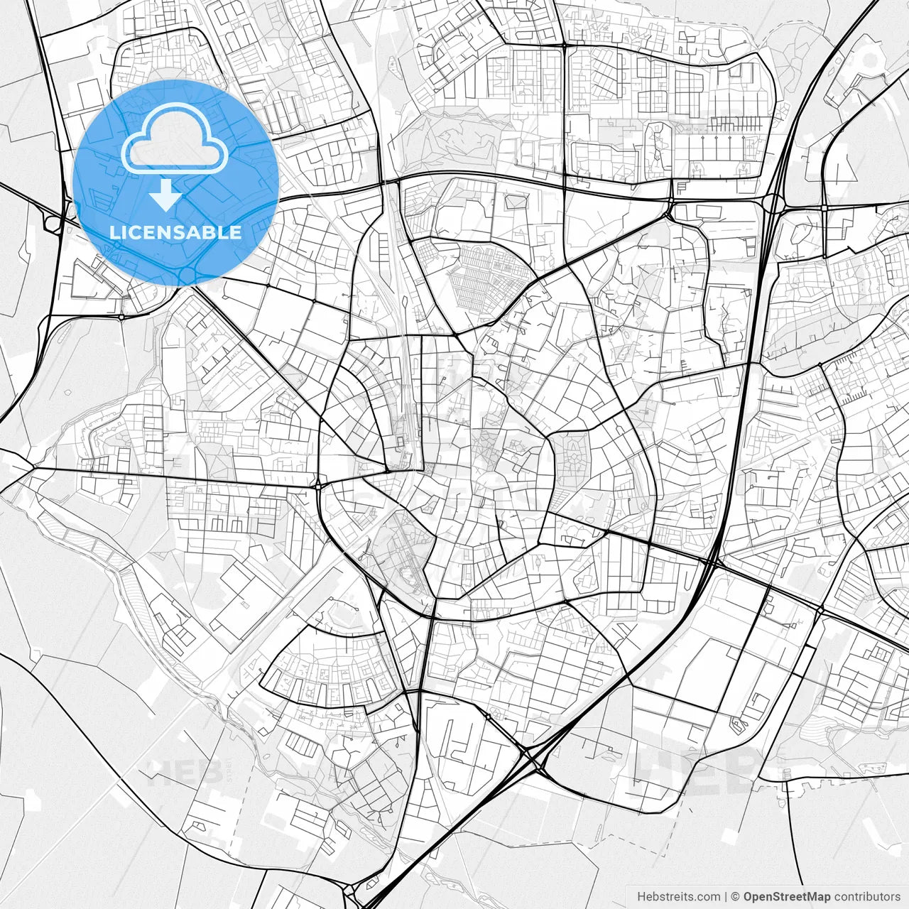 Vector PDF map of Lund, Sweden