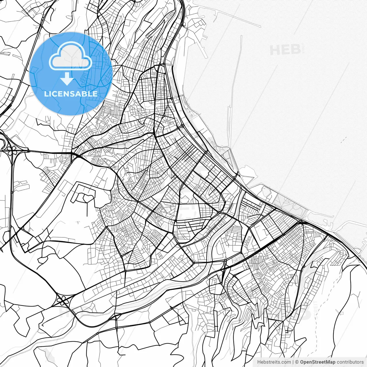 Vector PDF map of Samsun, Turkey