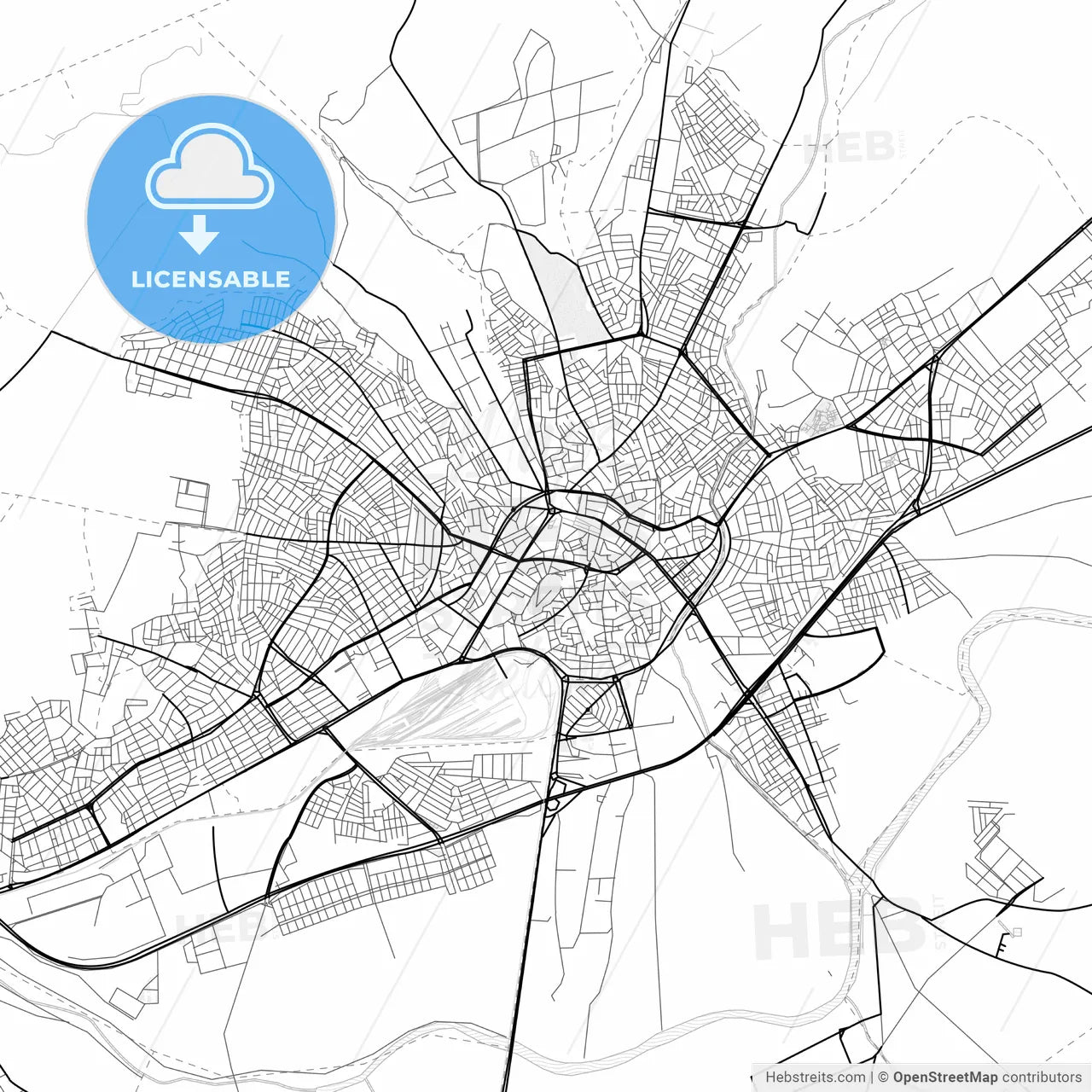 Vector PDF map of Sivas, Turkey
