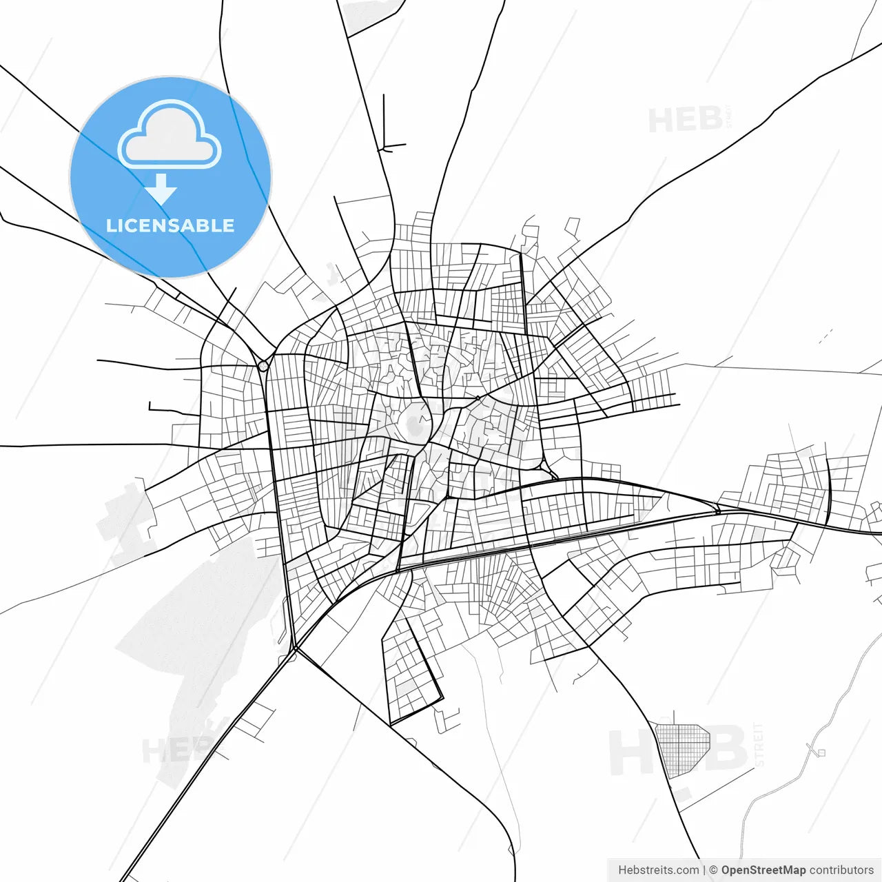 Vector PDF map of Siverek, Turkey
