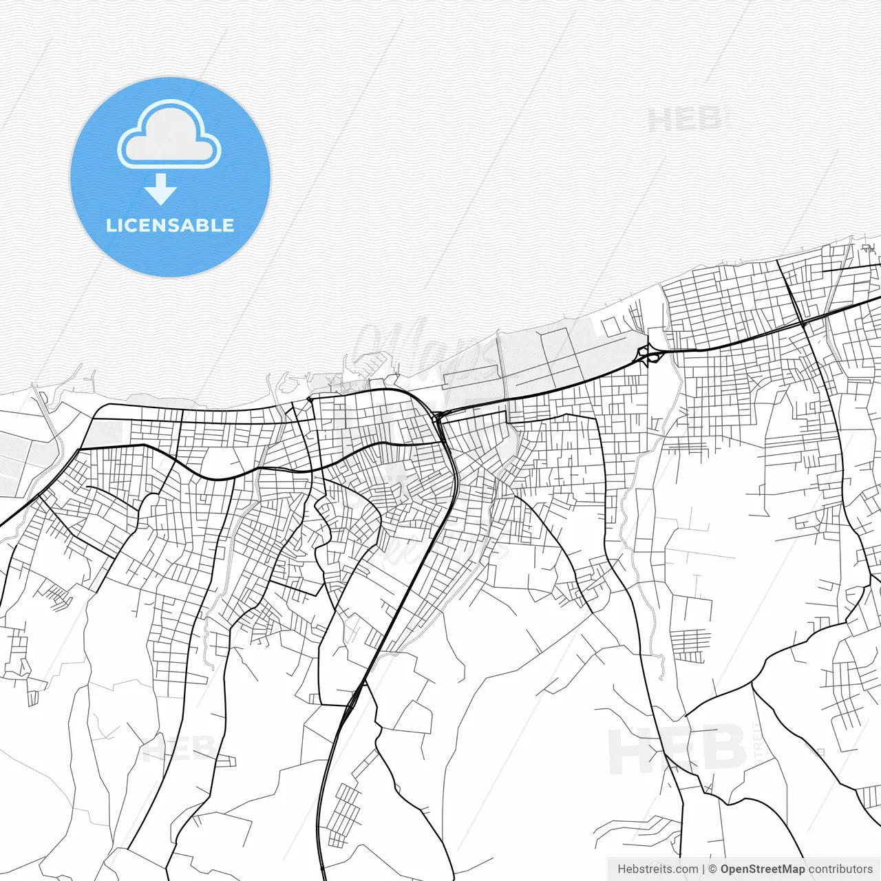 Vector PDF map of Yalova, Turkey