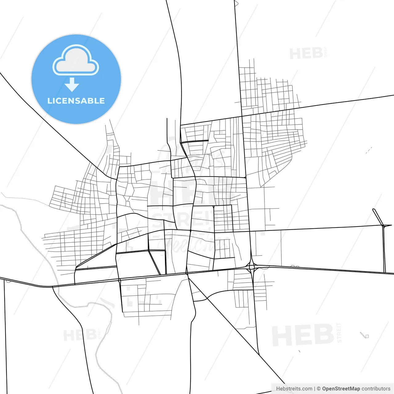Vector PDF map of Viranşehir, Turkey