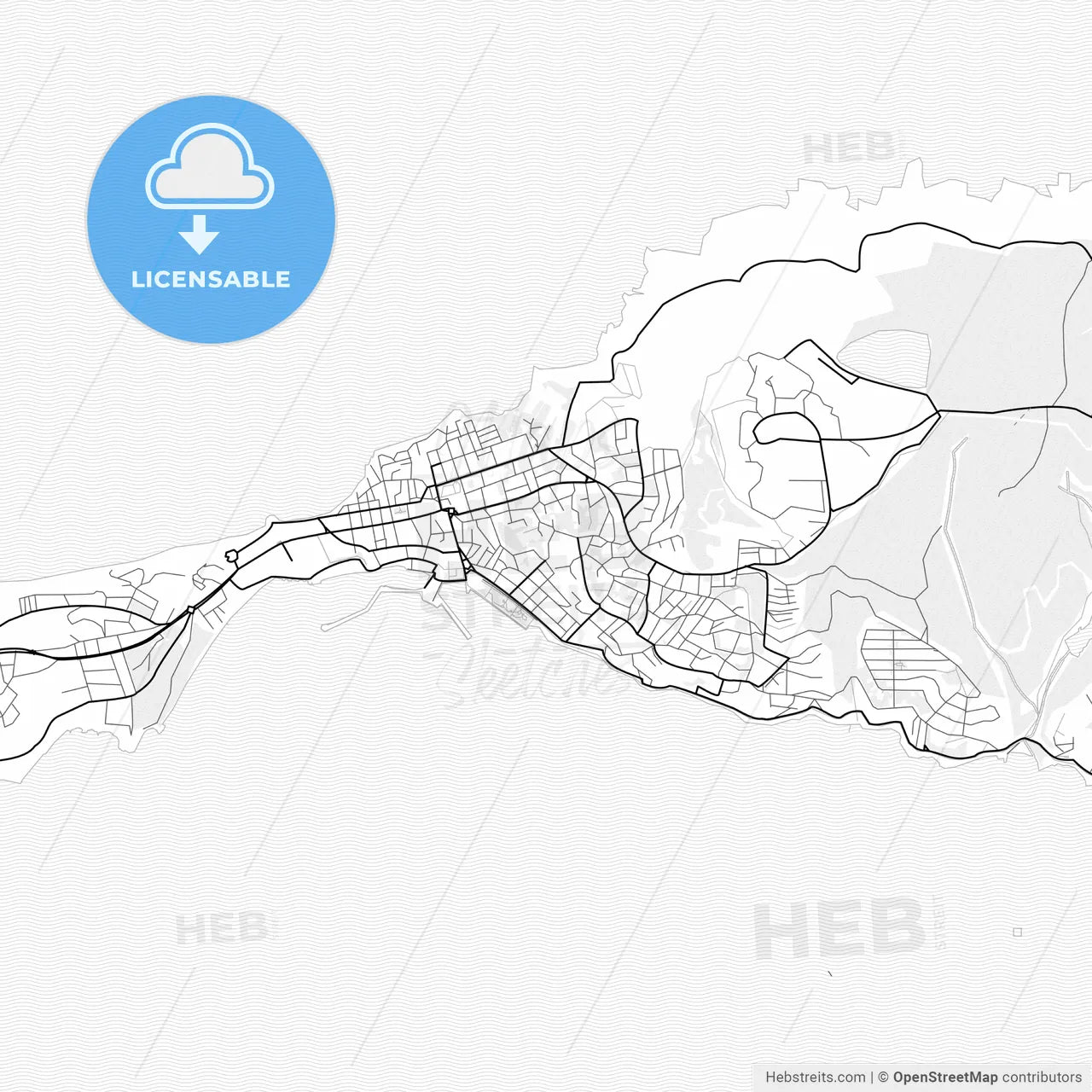 Vector PDF map of Sinop, Turkey