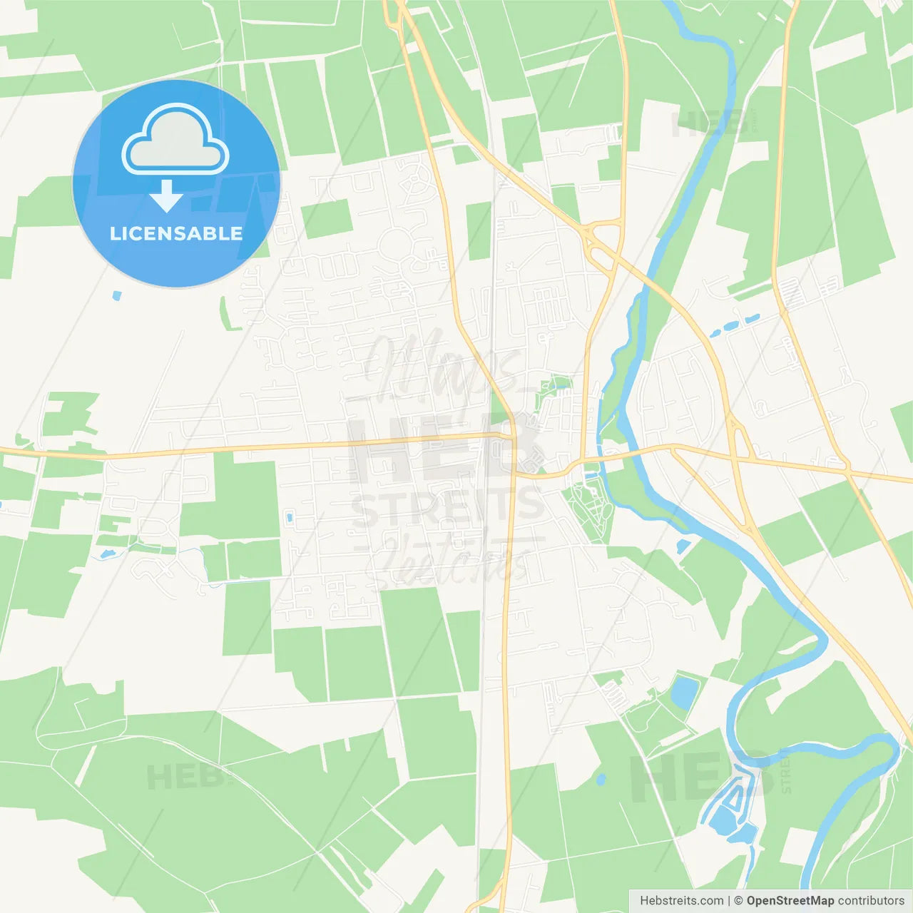 Neustadt am Rubenberge, Germany Vector Map - Classic Colors