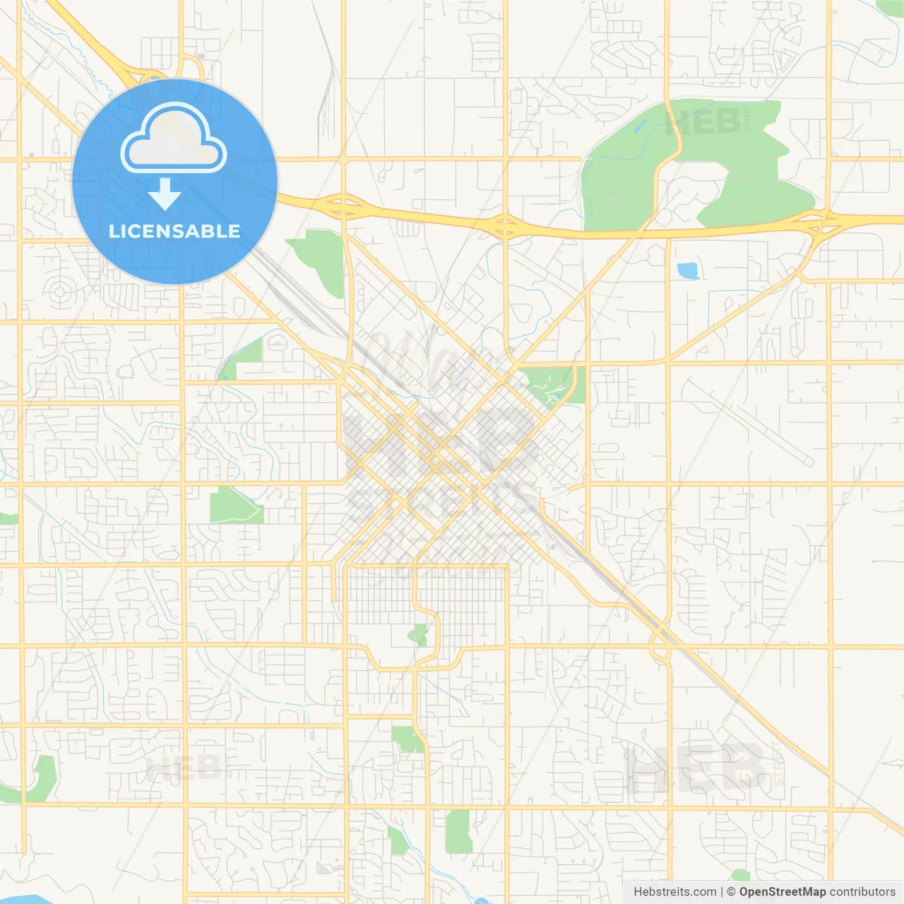 Empty vector map of Nampa, Idaho, USA