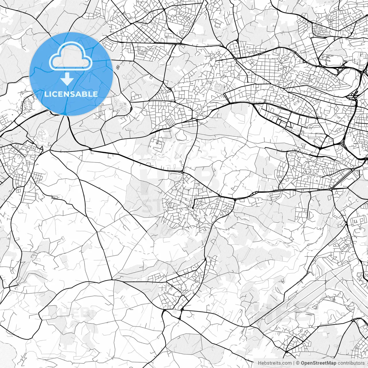 Vector PDF map of Żebbuġ, Malta