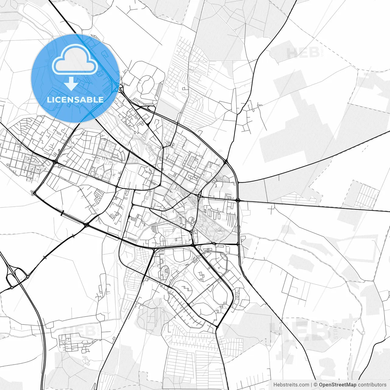 Vector PDF map of Lubin, Poland