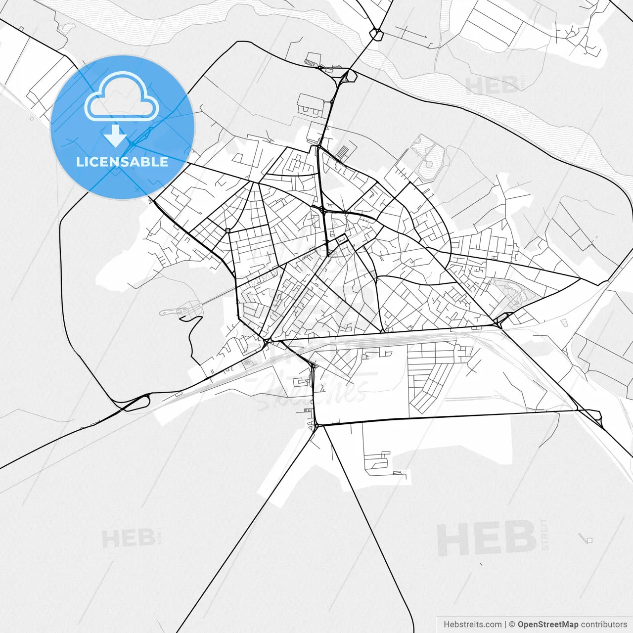 Vector PDF map of Buzău, Romania