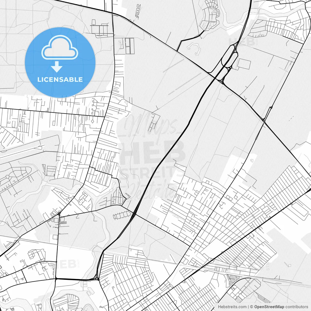 Vector PDF map of Voluntari, Romania
