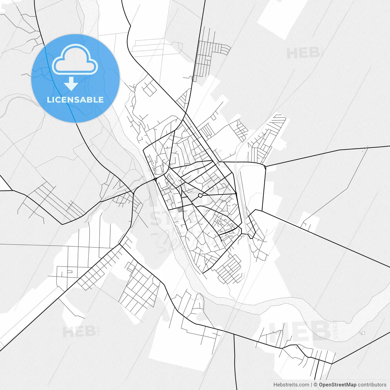Vector PDF map of Râmnicu Sărat, Romania