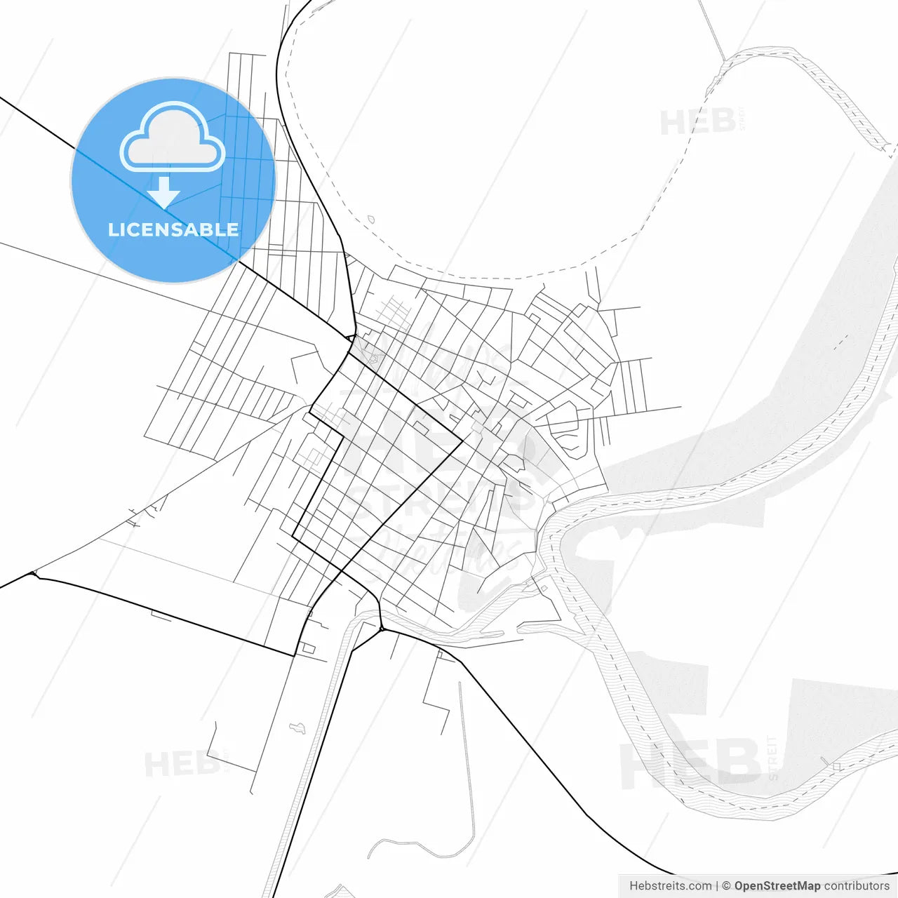 Vector PDF map of Bečej, Serbia