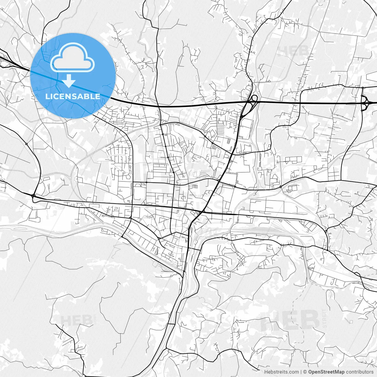 Vector PDF map of Celje, Slovenia